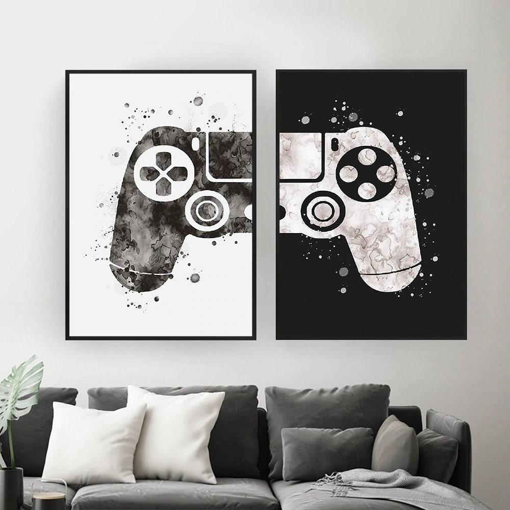 80S Game Quotes Posters Gaming VR Gamepad Canvas Poster Decoration Wall Art Kids Boys Gamer Room Decor Kawaii Home Decor Gift