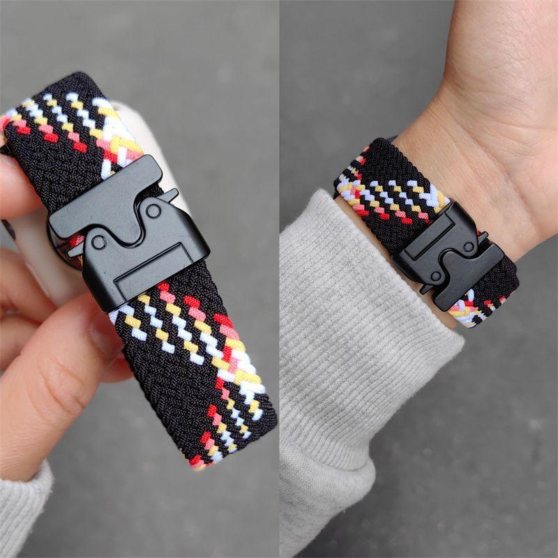 Нейлоновый тканый ремешок для Apple Watch S10-парашютная пряжка, дышащий спортивный сменный ремешок для iWatch 10/9/8/7/6/5/4/3/2/1/Se/Ultra/ultra2 49 мм 46 мм