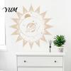 Boho Style Wall Mural Bohemian Sun & Moon Stickers, Retro Ethnic Waterproof PVC Decals, Artistic Decorative Paper for Home Art Decor, Peel And