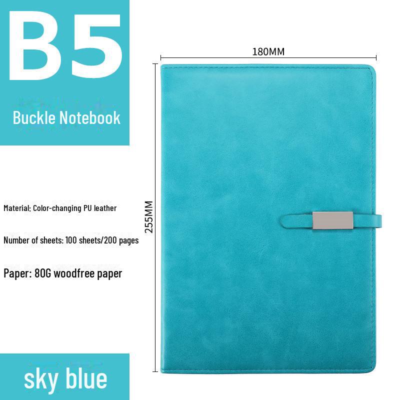 B5 Leather-Covered Business Notebook with Customizable Logo and Creative Thread-Bound Design for Meetings and Students