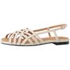 Fashion Rome Woven Sandals Low Heels Female Beige Brown Breathable Sandals Chunky Summer Ladies Gladiator Shoes Sandalias De Mujer