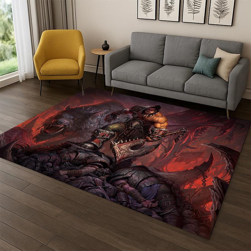 Demon Hunter Arthas World of Warcraft WOW Game Carpet Rug for Bedroom Living Room Sofa Doormat Home Decor,Area Rug Non-slip