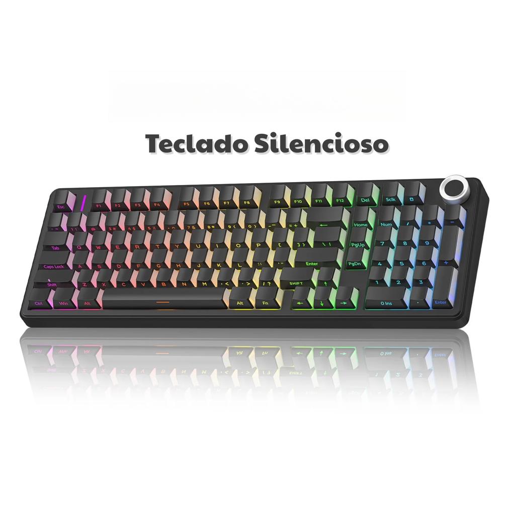 AULA F99Pro Low Noise Keyboard Gasket Structure Hot-swap RGB Mechanical Keyboard with Media Knob