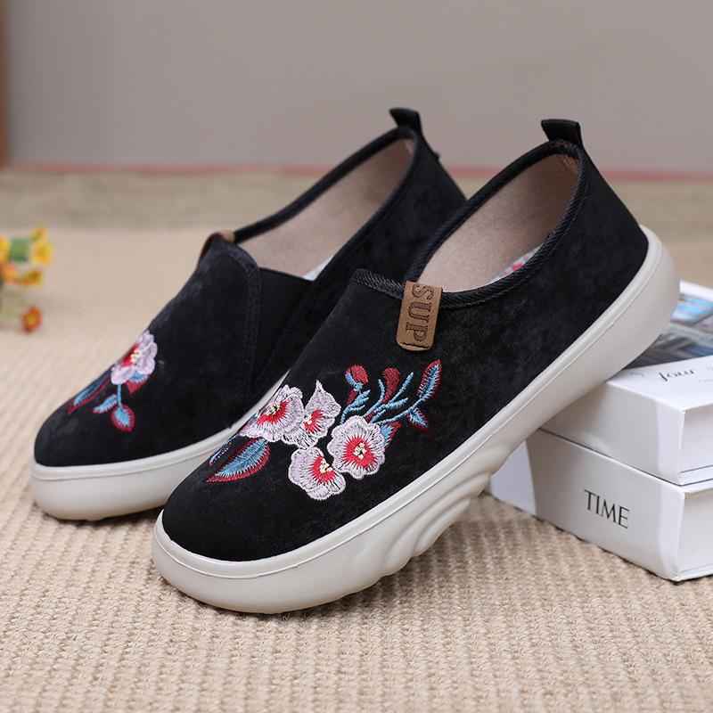 ****** and Autumn New Old ******* Cloth Shoes Women's Comfortable Middle and Old Shoes Casual S**t Sole One Pedal Mother Single Shoes