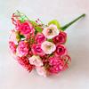 1 Bouquet Rose Artificial Flower Bouquet 21 Heads 7 Branches Small Artificial Bouquet Flower Weddings Home Decor Without Vase