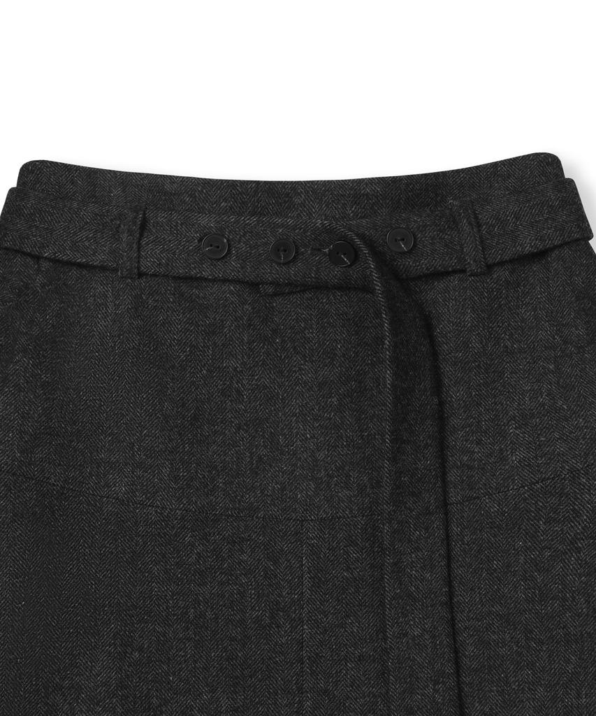 Jun By Jun K Clementine Belted Skirt_Charcoal Gray