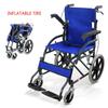 Portable Wheelchair Scooter Small Simple Folding Lightweight Inflatable Travel Elderly Trolley Foldable Armrest 20 Inch Large Tire