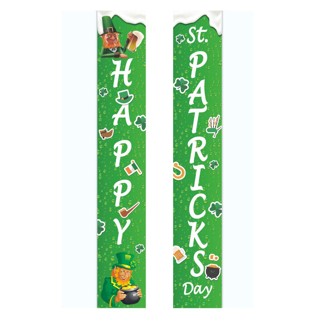 St. Patrick'S Day Family Party Door Frame Decoration Couplet Polyester Cloth Flag Poster Customization