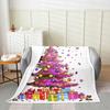 Black Santa Claus Fleece Throw Blanket Queen Kids Christmas Flannel Blanket Plush Fuzzy Xmas African American for Bed Couch