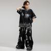 Kids Hip Hop Dance Outfit Set Boys Girls Street Performance Costume Short Sleeve Cotton