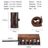 Oil Wax Cowhide Six-Watch Tie-Up Leather Travel Pouch