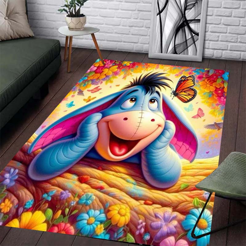 Cute Blue Eeyore Patterned Rug - Non-slip Kitchen Mat, Outdoor Rug, Home and Bedroom Decor, Yoga Mat, Birthday Gift.