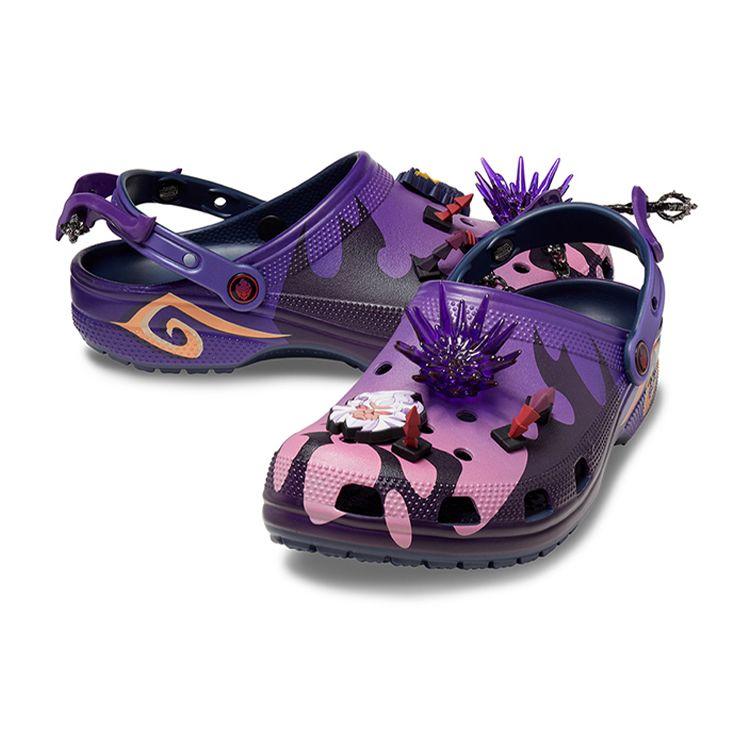 Crocs Honor Of Kings X Classic Clog EVA Floral Pattern Beach Sandals Sun Wukong Collectors Edition Unisex Sandals Blue 208115-410