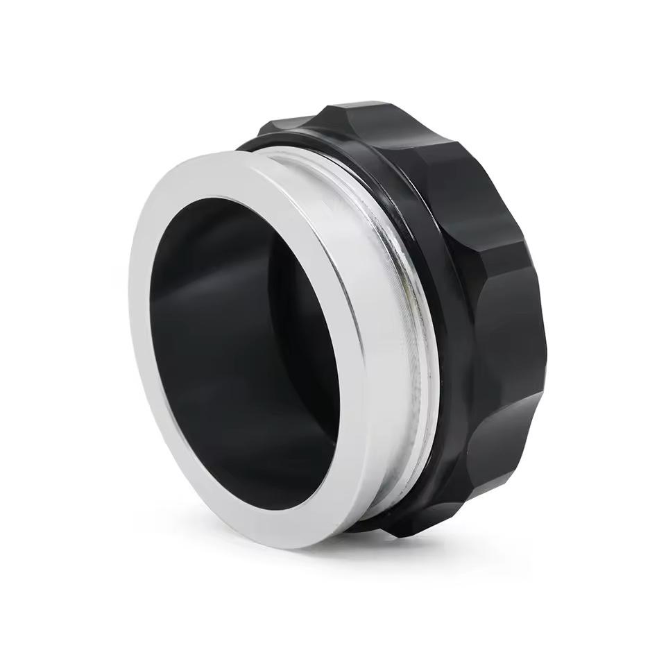 Черно-серебристые алюминиевые крышки топливного и водяного баков для модификации автомобиля: 1, 1,5, 2 дюйма