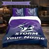 Melbourne Storm Customized Name Text Bedding Set, 1 Duvet Cover & 2 Pillowcases Personalized Bedroom Gift