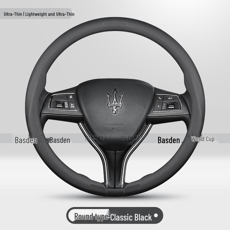 Maserati Grecale, Levante, and Ghibli Ultra-Thin Genuine Leather Steering Wheel Cover