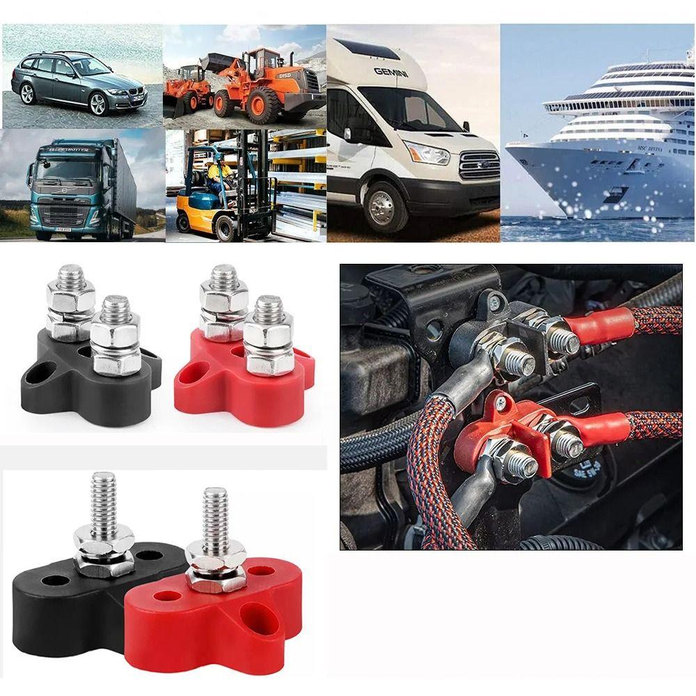 M6 M8 Bus Bar Terminal Block 12V/24V Battery Terminal Heavy Duty Power Distribution Stud Durable Modified Junction Terminals