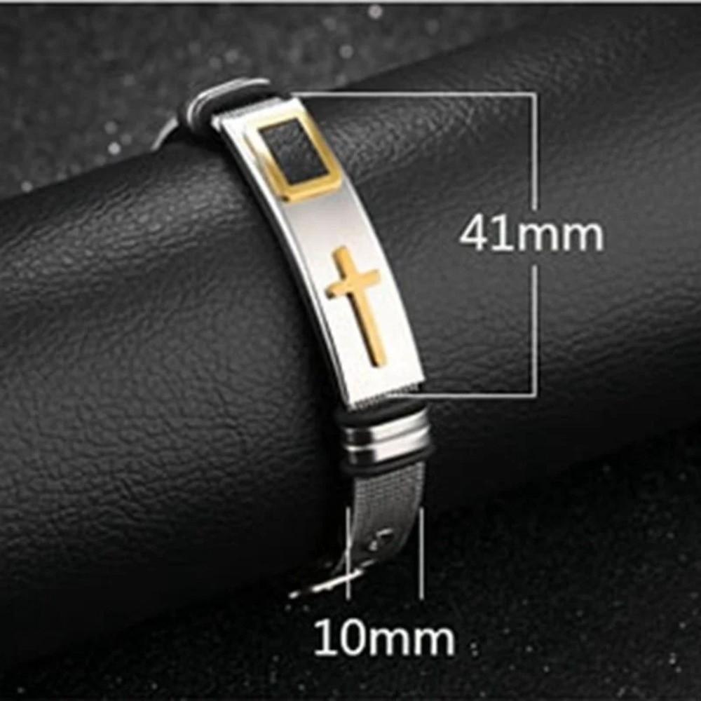 Stainless Steel Religious Bracelet Adjustable Fashion Bracelet Unique Men's Jewelry Friends