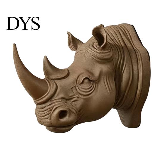 Functional Wall Sculpture Rhino Head Hook for Keys And Hats, Decorative Animal Coat Entryway Bag Organizer Rack Entryway, Creative Key Holder,