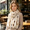 Lightweight Tassel Scarves Polka Dot Silk Scarf for Women, Shawl, Elegant Soft Breathable Sun Protection Headwear Wrap Spring Summer Autumn