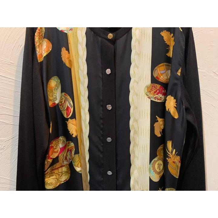 Used HERMES Silk Knit Cardigan Scarf 38
