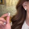 Серьги-клипсы с кружевом и жемчужной короной Модные универсальные серьги Простые серьги Легкая роскошь Геометрия