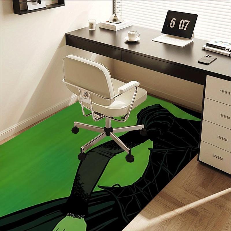 Gothic, Silhouette Pattern Polyester Office Carpet Chair Mats, Home Decor Dormitory Floor Protector