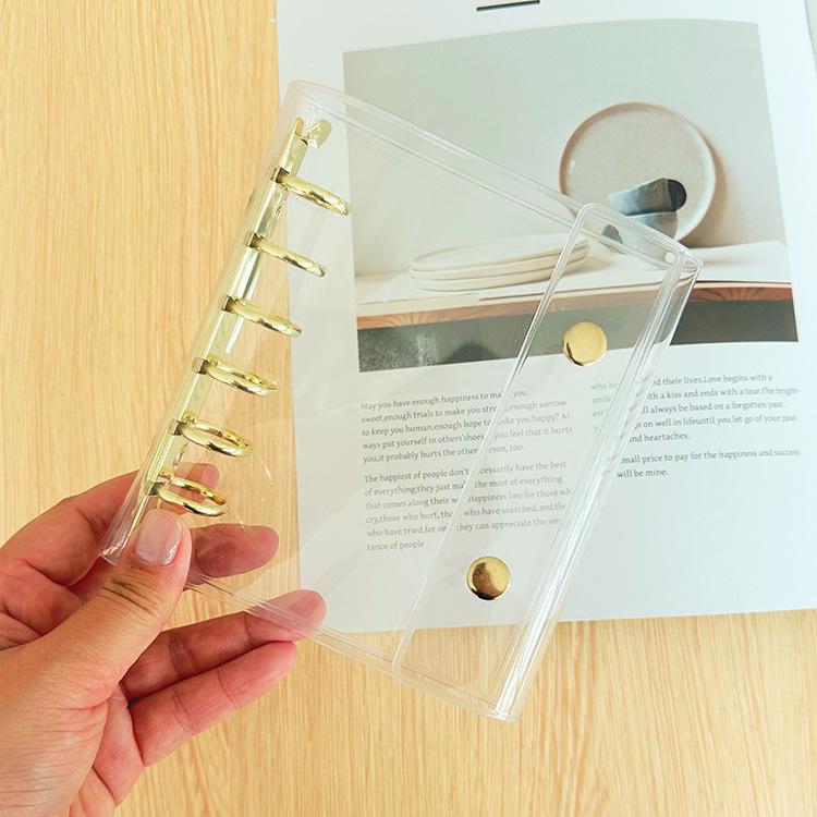 A7 Double Botton Colorful Transparent PVC Soft Cover Binder Cover Journal Sketchbook Accessories Diary Office Supplies
