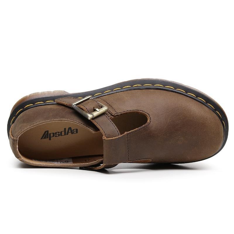 Ремешок слово туфли Мэри Джейн кожаные низкие ботинки Мартин женская мода студенческий повседневный подошва