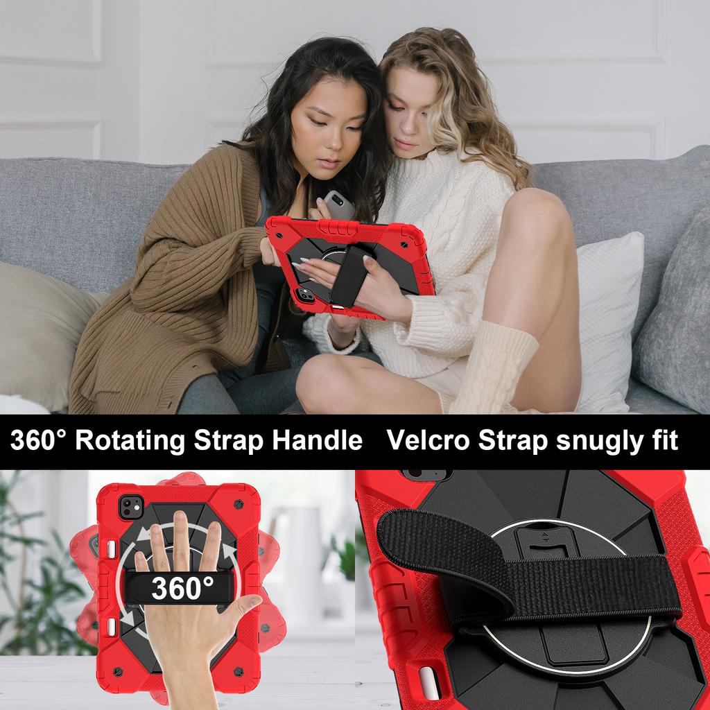 Anti-Slip Stand Case for IPad Pro 11 2025 M5 2024 M4 A3357 A3358 A3359 A2836 A2837 A3006 Rotating Hybrid Cover Shoulder Strap
