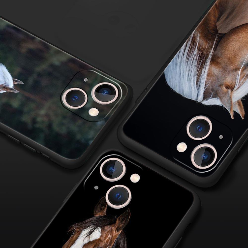 Чехол для телефона с изображением животного Лошадь для iPhone 17 16 15 14 13 12 Pro Max 11 Pro Max 17 AIR Plus Ударопрочный Мягкий ТПУ Чехол Fundas Capas