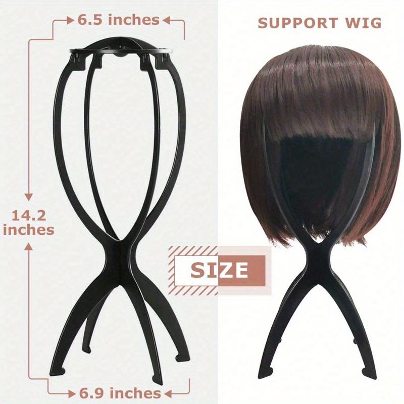 Collapsible Wig Stand for Women, Portable Wig Holder for Styling and Travel, 13.8 Inch Wig Display Head for Multiple Wigs