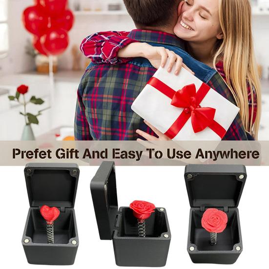 Подарочная коробка с розами на День святого Валентина, весенний лопающийся красный цветок, любовь, сердце в футляре, украшение для рабочего стола, дразнящая пара, семья, друзья, хитрый реквизит, шутливый подарок