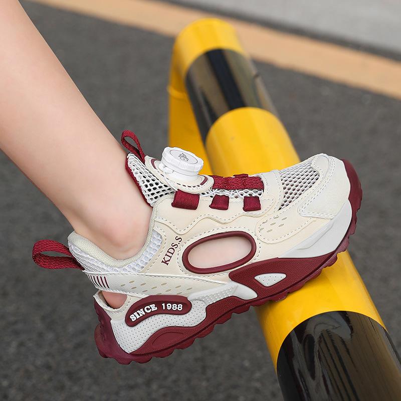 2026 new soft-soled non-slip single-mesh frame shoes, children's lightweight sports shoes