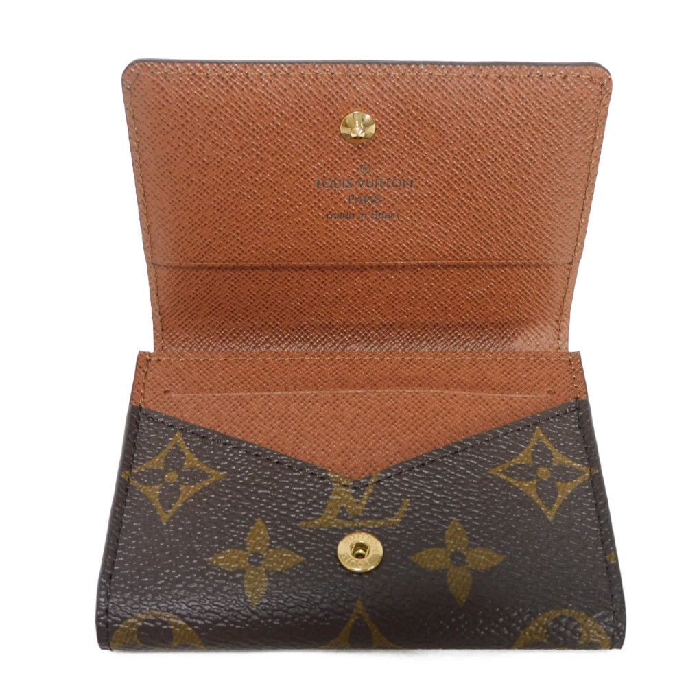 Used 12564 Envelope, Card Holder, M63801, 7946, New LV Logo, Current RFID IC Chip, Unused Monogram Maroon Unisex from