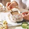 Фарфоровая чашка и блюдце в форме цветка сливы, кофейная кружка, посуда, столовая посуда, кружки с цветами, чашка для послеобеденного чая, чашка для фруктового сока