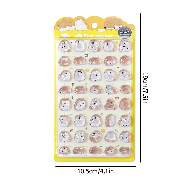 Nekoni 3D Cute Stickers Cartoon Animal Puff Sticker Diy Stickers For Scrapbooks Planner Journals Laptops Phone Case Decoration