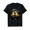 Magic Forest Tree Under Moonlight Scene T Shirt Vintage Washed Unisex For Everyday Wear Graphic
