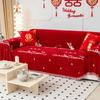 Красный чехол для дивана из шенилла для домашнего декора, защитный чехол для мебели, защитный чехол от царапин, для фестиваля, гостиной, Рождества
