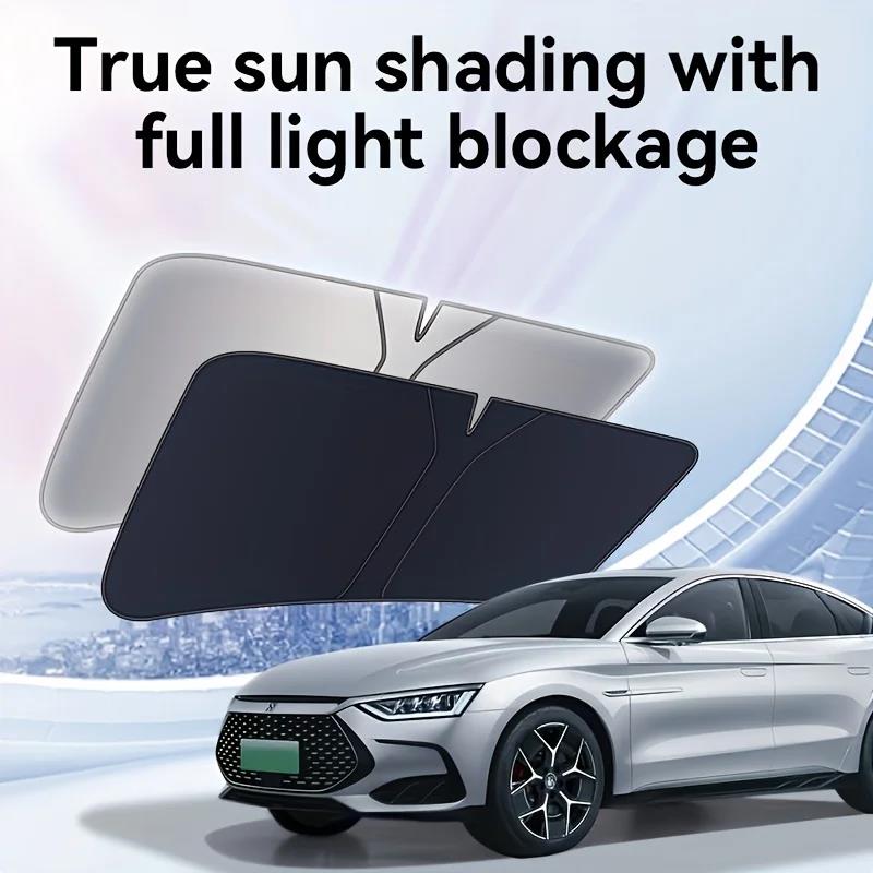 Portable Car Sunshade Upgraded Thick Sunshade Single Piece Car Windshield Sunshade Easy to Install and Foldable StorageWindshield Sunshades 1