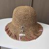 ins bow straw hat women's summer vacation wind beach hat big brim sunshade sun protection versatile papyrus woven hat
