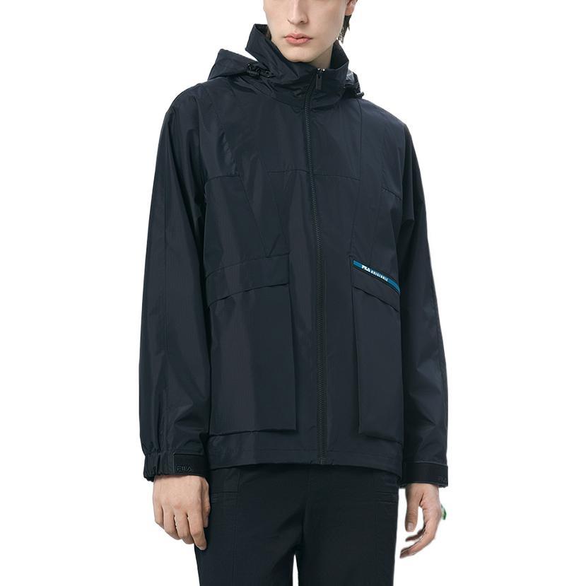 FILA Jackets Men's Black Hooded Moderate Straight Fit F51M239708F-BK