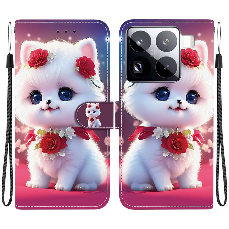 Чехол Животное Лев Панда Кожаный Чехол для Телефона Для Xiaomi 15 Ultra 14 14T 13 13T 12T Pro 12 Lite 12X Кошелек Флип Карта Магнитные Чехлы