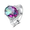 Colorful Round Zircon Ring Classic Jewelry Ring for Women