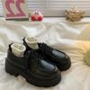 Black Platform Versatile Small Leather Shoes Women'S Season Retro Platform British Style Japanese Jk Single Shoes