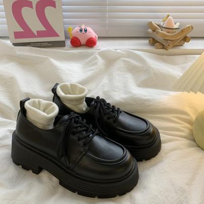 Черные универсальные кожаные туфли на платформе, женские сезонные туфли в стиле ретро на платформе в британском стиле в японском стиле Jk Single