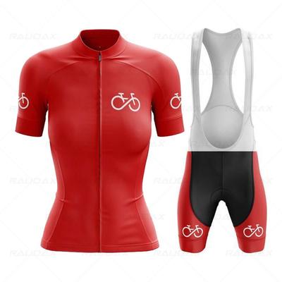 2026 Женские дышащие велосипедные майки Красная велосипедная одежда Ciclismo Девушка Летние с коротким рукавом MTB Велосипедная одежда Комплект с нагрудниками