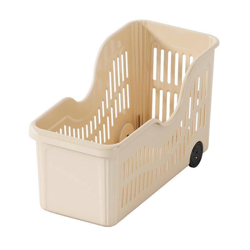 Kitchen Storage Baskets With Wheels Ventilated Holes BPA Free Plastic Organizer for Cabinet Pantry Food Vegetable Storage