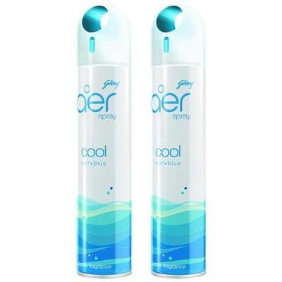 Godrej aer Spray | Освежитель воздуха для дома и офиса - Cool Surf Blue (220 мл) | Стойкий аромат (Упаковка из 2 шт.)