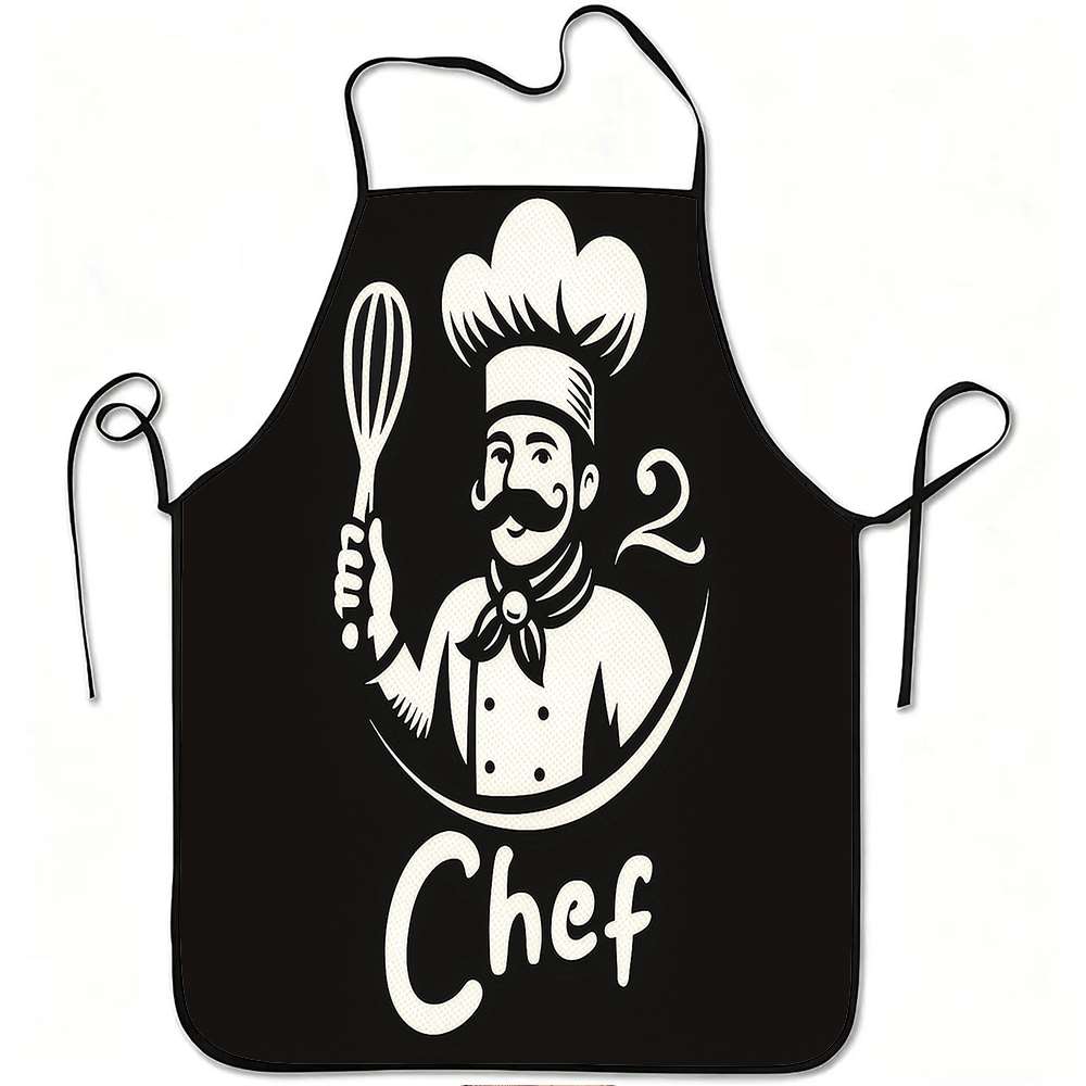 1 Piece of Simple Classic Themed Apron, with a Confident and Playful Professional Chef Design, Suitable for Both Men and Women, Perfect for Crafting,